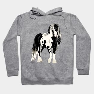 Black and white Irish cob horse Hoodie